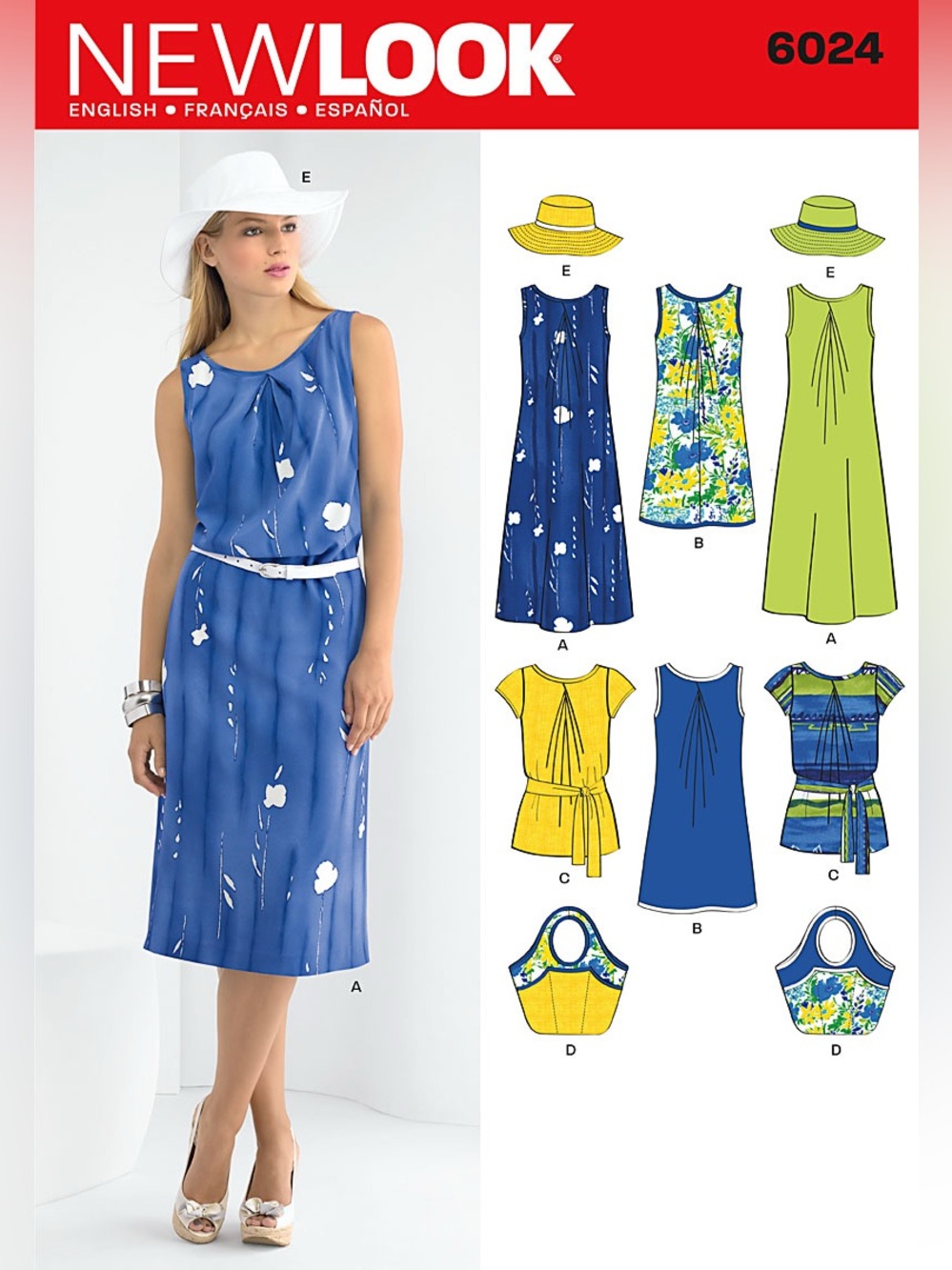 2 for 22$ 🧵 NEW LOOK 🧵 Misses Dress, Tunic, Hand Bag and Hat Sewing Pattern 6024